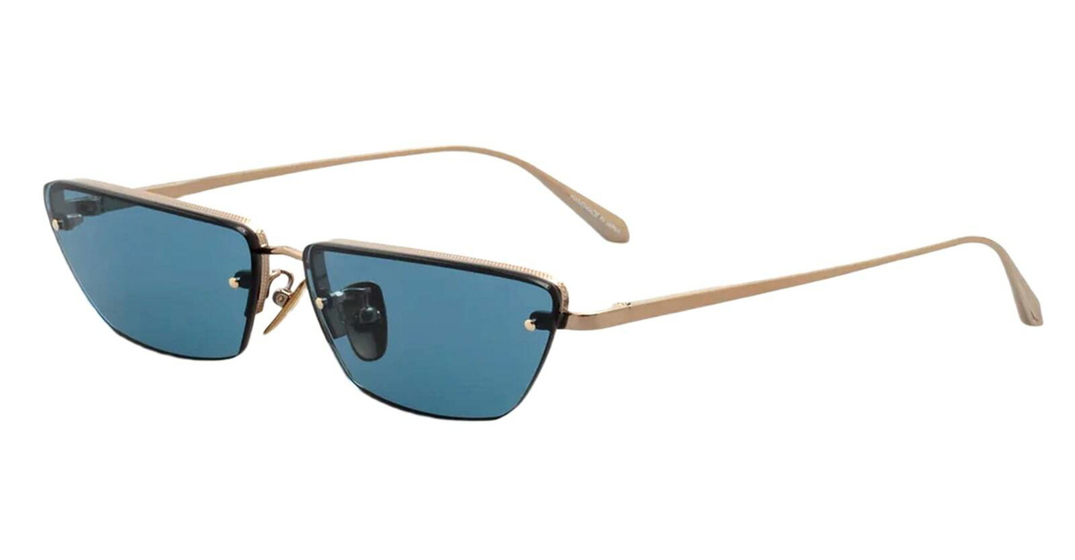 Linda Farrow Cleo - Light Gold / Aqua Sunglasses