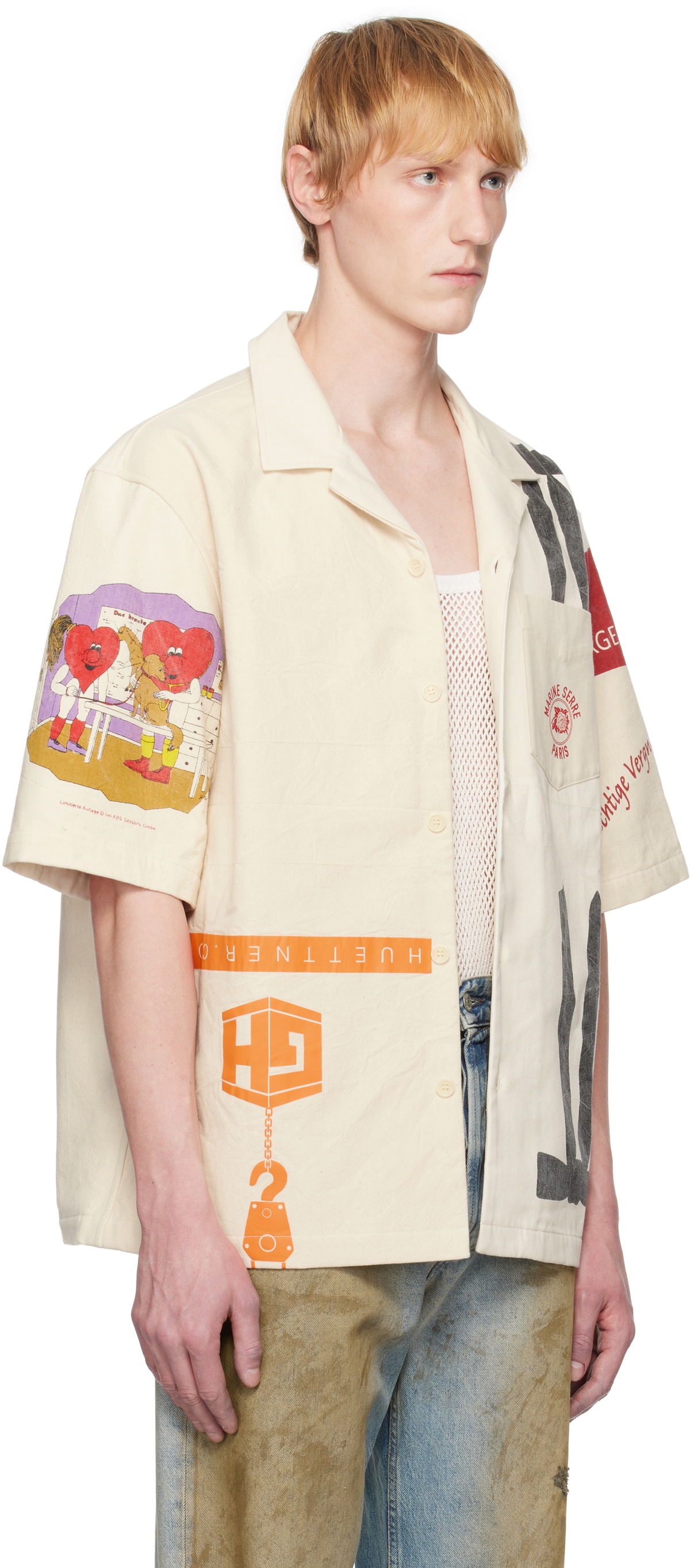 Marine Serre Off-White Regenerated Tote Bags Bowling Shirt