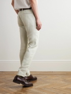 Theory - Zaine Straight-Leg Linen-Blend Twill Trousers - White