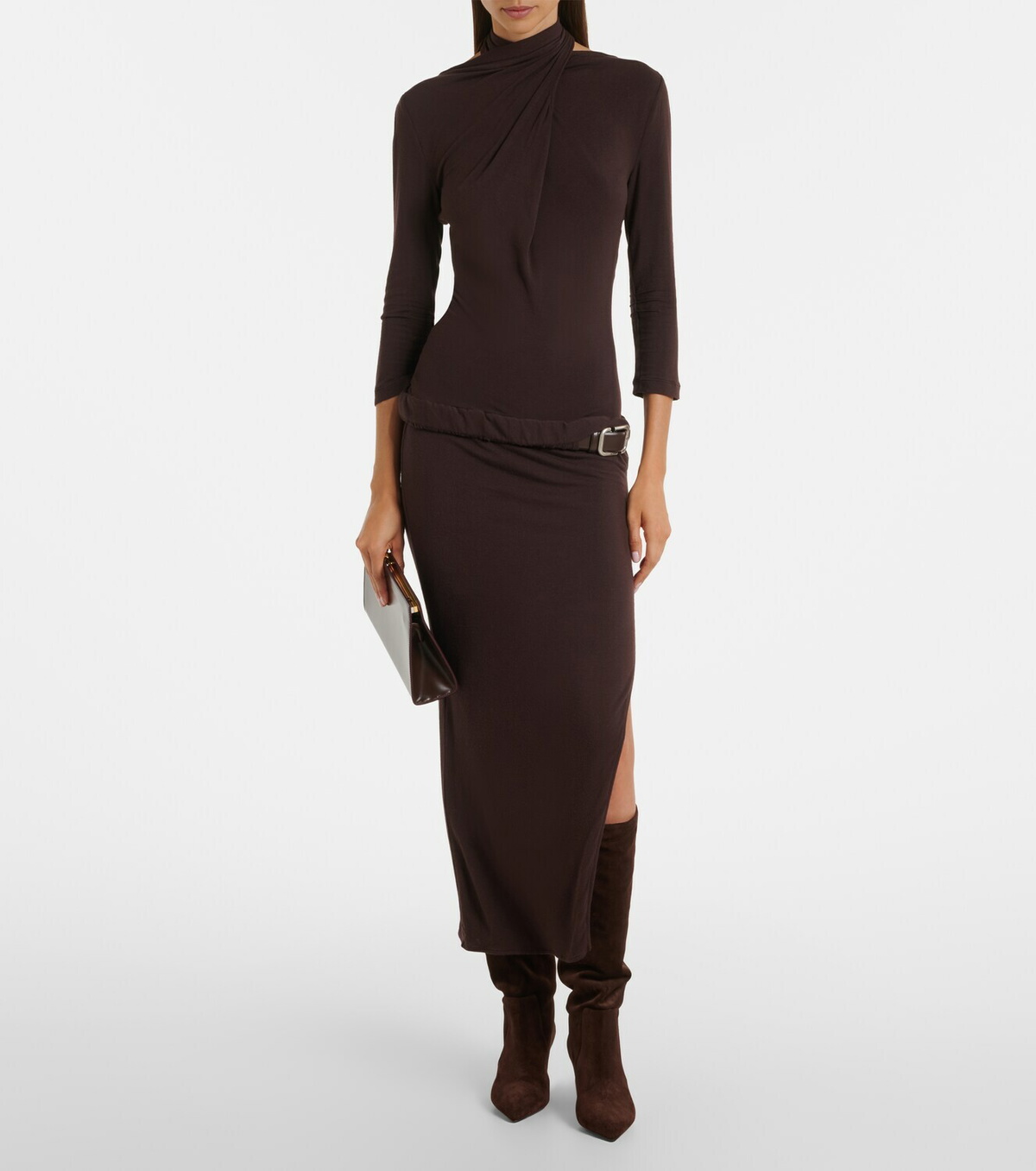 Paris Texas Stiletto suede knee-high boots