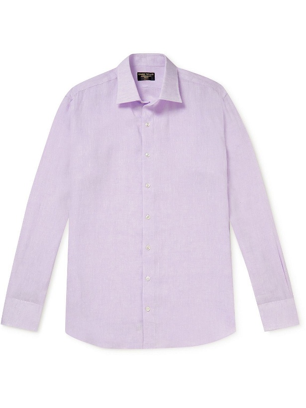 Photo: Emma Willis - Cutaway-Collar Linen Shirt - Purple