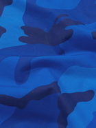 Valentino - Camp-Collar Camouflage-Print Cotton-Poplin Shirt - Blue
