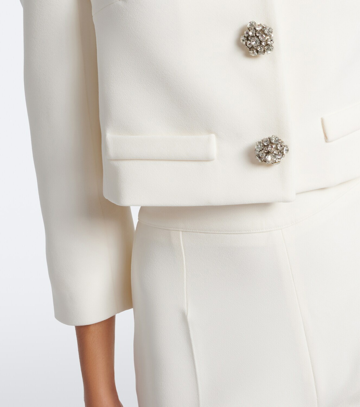 Safiyaa Bridal Brigitta cropped crêpe jacket