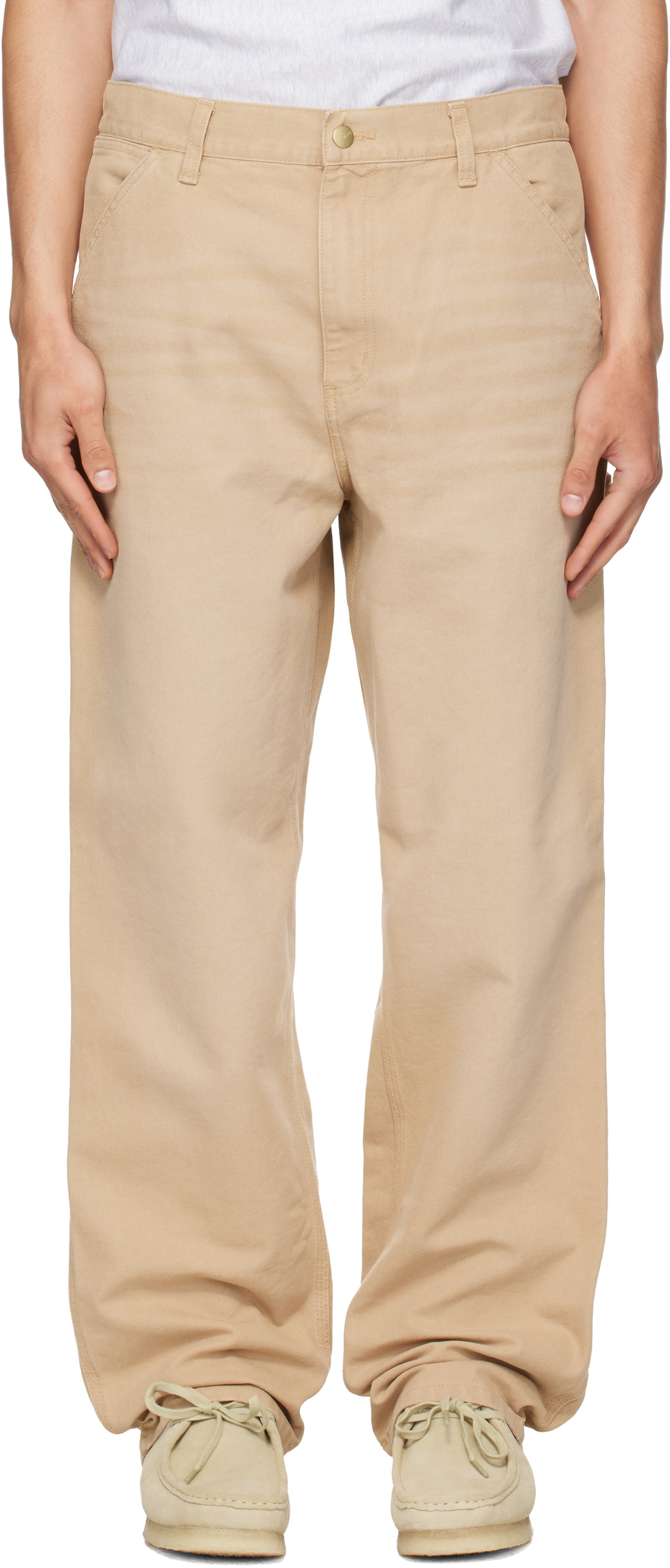 Carhartt Work In Progress Beige Single Knee Trousers