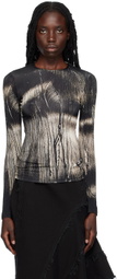 Louisa Ballou Black Printed Long Sleeve T-Shirt