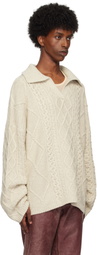 GUESS USA Off-White Cable Sweater