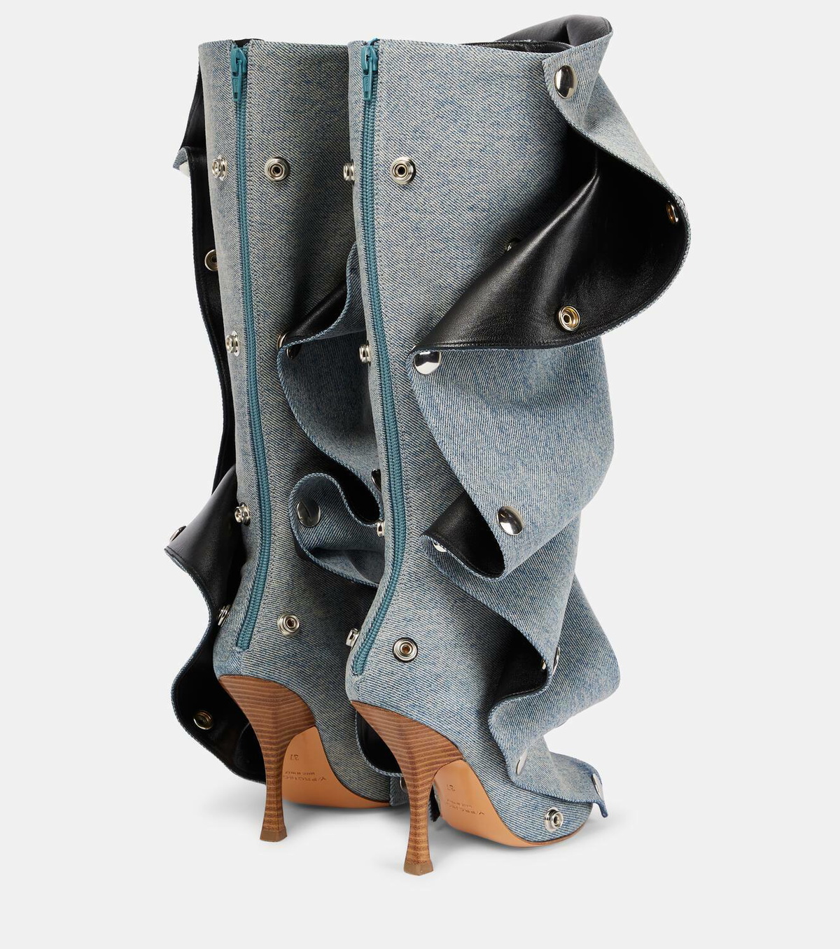 Y/Project Appliqué denim knee-high boots Y/Project