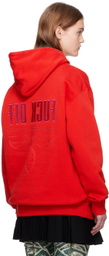 VTMNTS Red Embroidered Hoodie