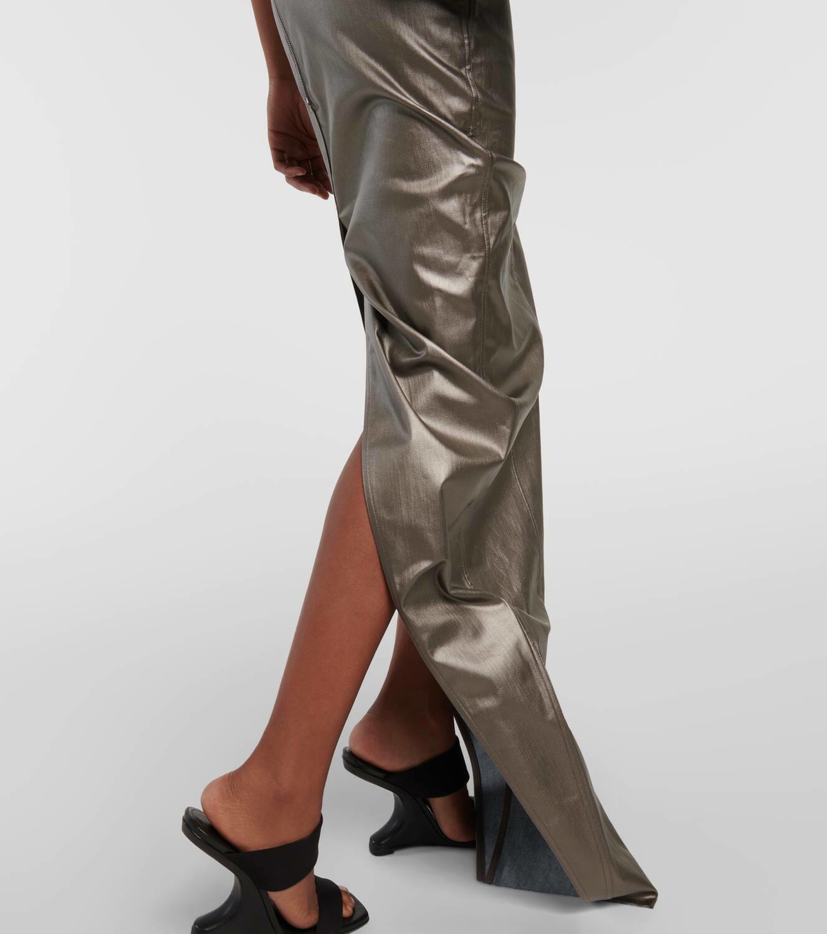 Rick Owens Lido corset coated denim gown