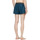 Versace Blue Greca Swim Shorts