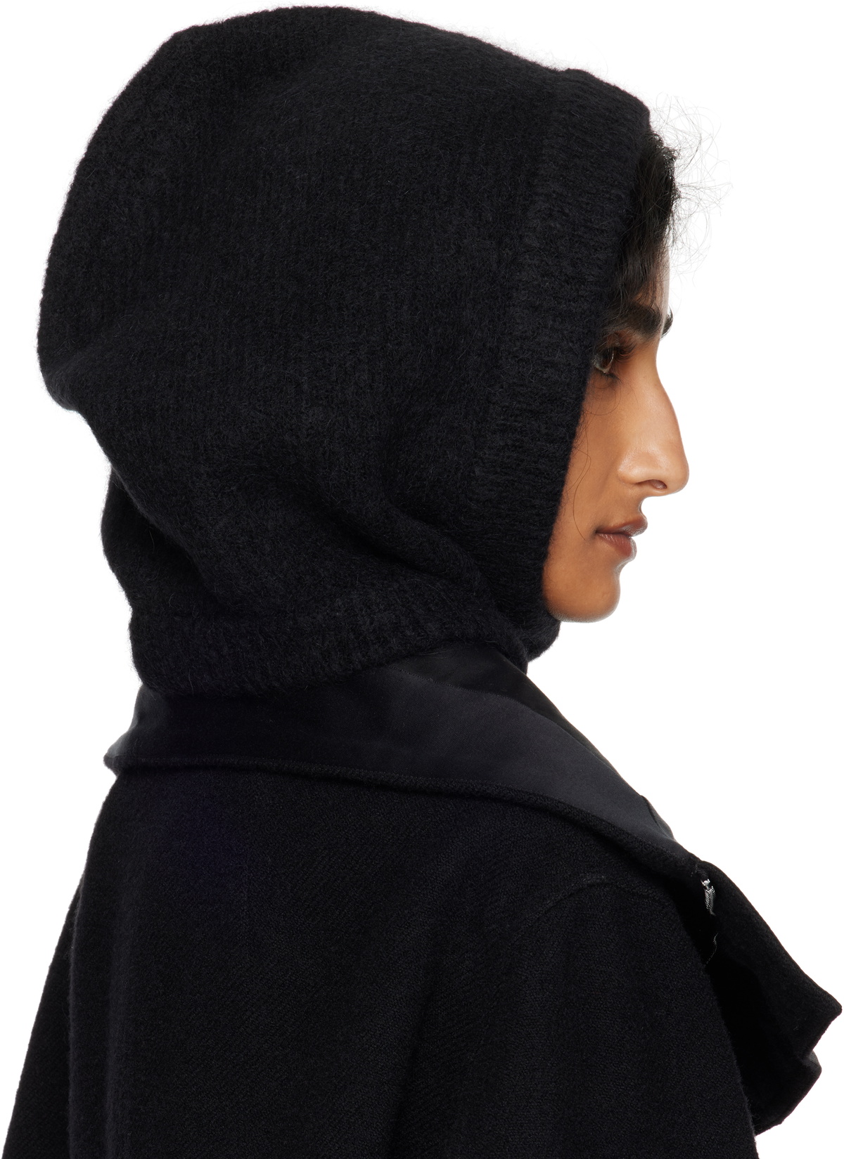 Rick Owens Black Concordians Alpaca Knit Hood