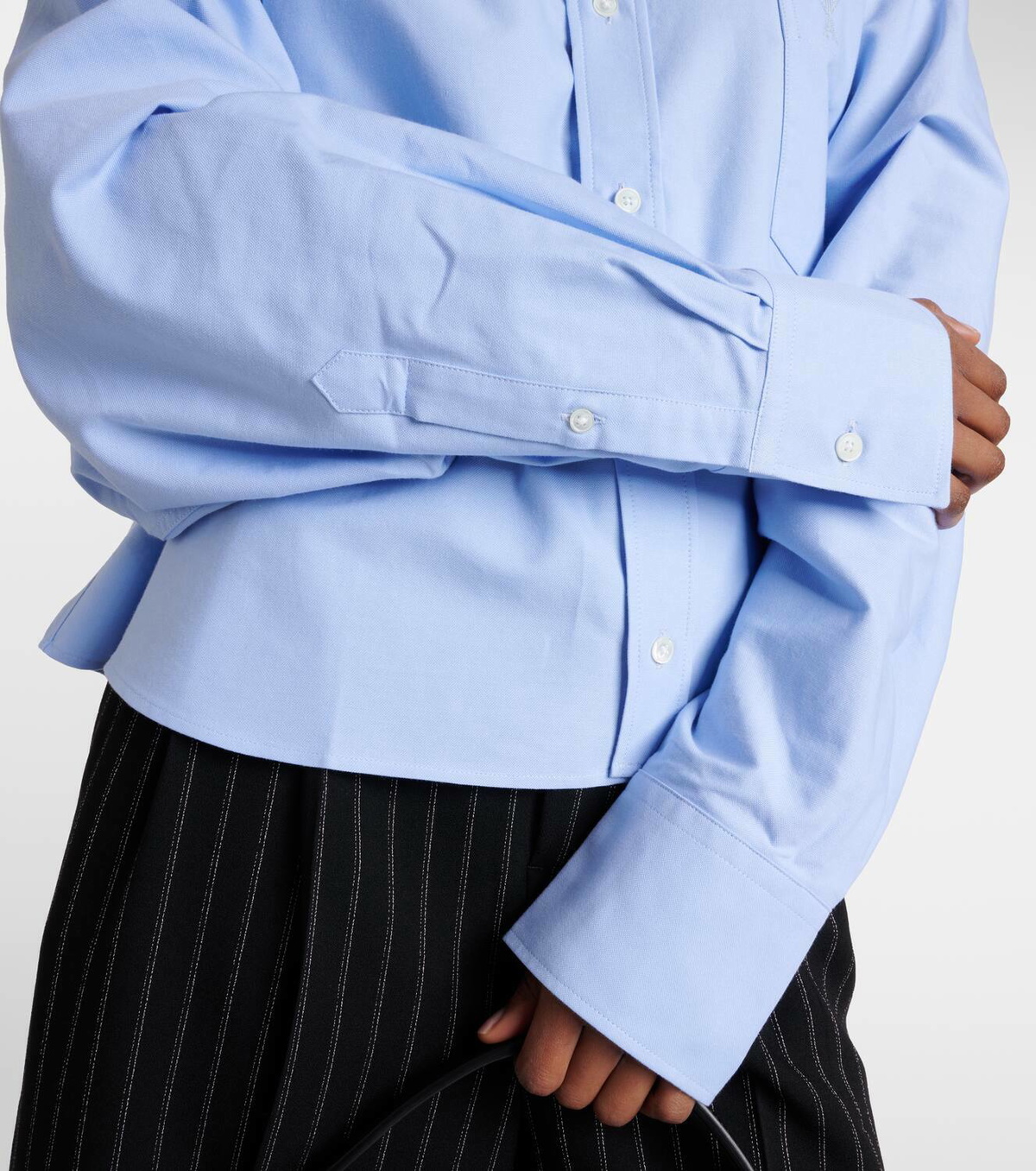 Ami Paris Ami de Cœur cropped cotton shirt