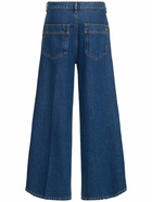 PHILOSOPHY DI LORENZO SERAFINI High Rise Cotton Blend Denim Wide Jeans