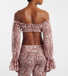 Bananhot Elma off-shoulder paisley crop top