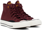 Converse Burgundy & Black Chuck 70 Mixed Materials High Top Sneakers