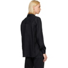 Citizens of Humanity Black Kayla Shrunken Linen Shirt