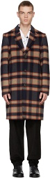 PS by Paul Smith Navy & Red Check Coat