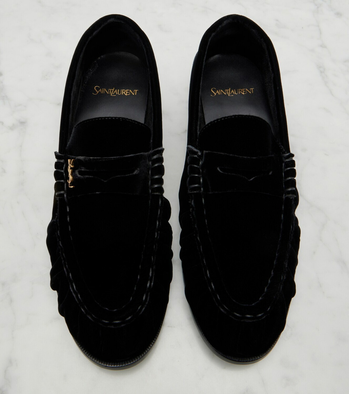 Saint Laurent Le Loafer velvet penny loafers