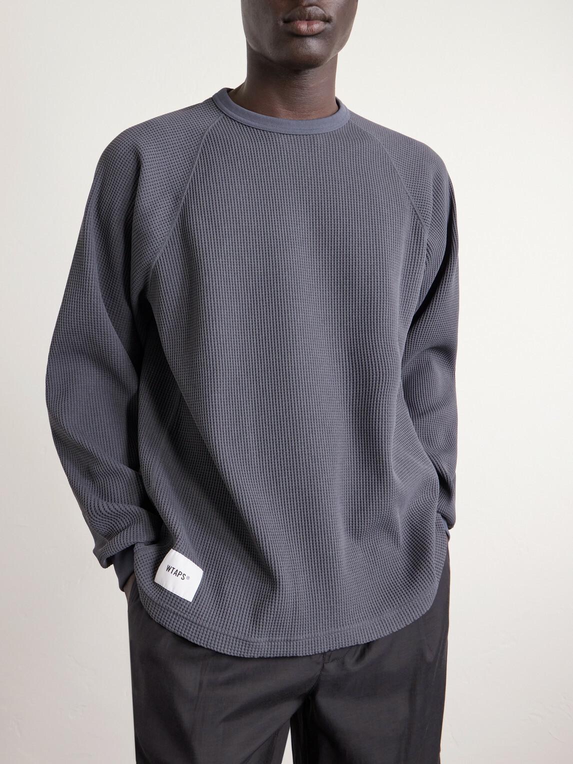 WTAPS - Logo-Detailed Waffle-Knit T-Shirt - Gray WTAPS