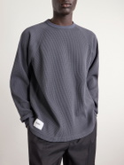 WTAPS - Logo-Detailed Waffle-Knit T-Shirt - Gray