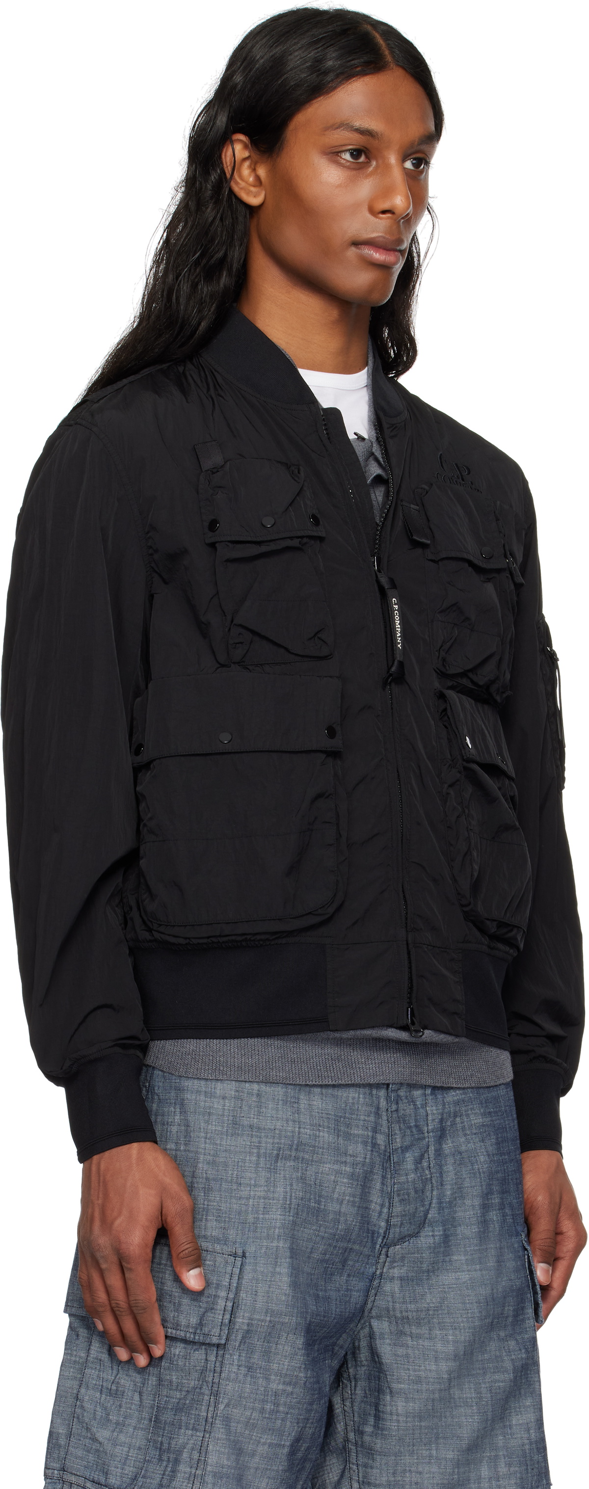 C.P. Company Black Chrome-R Multipocket Bomber Jacket C.P. Company