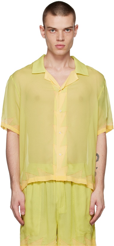 Photo: Bode Yellow Deco Zig Zag Shirt
