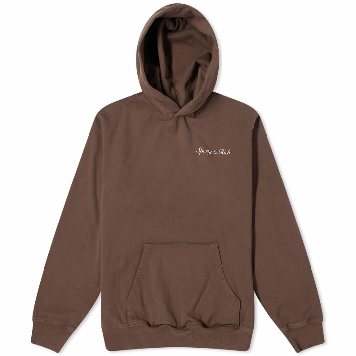 Photo: Sporty & Rich Syracuse Hoodie in Chocolate