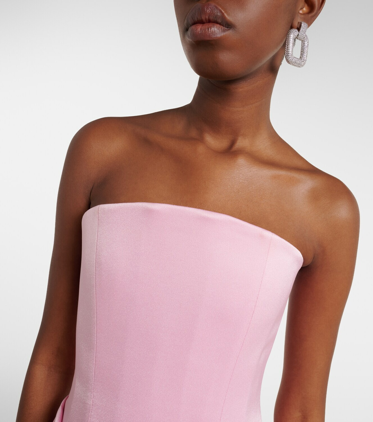 Alex Perry Draped satin crêpe bustier gown