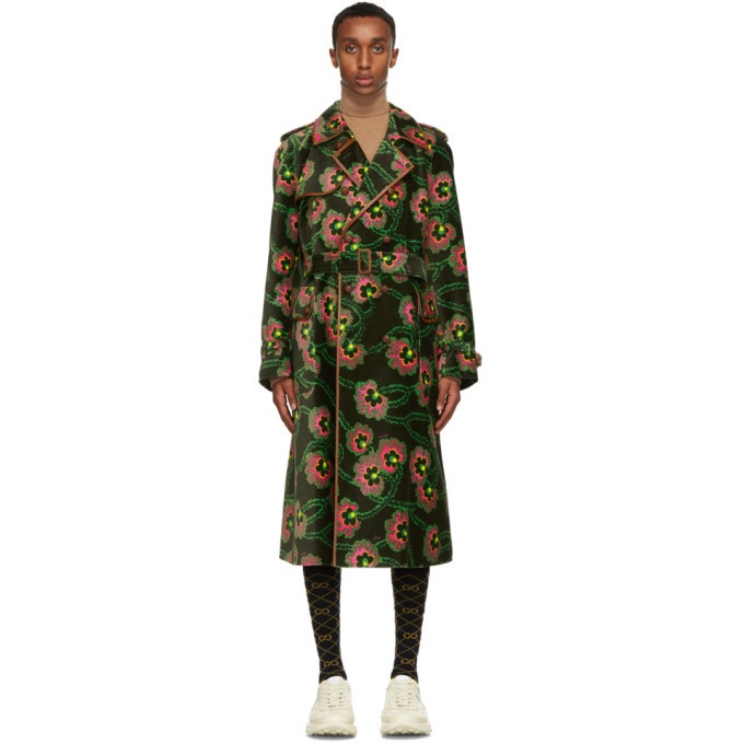 Photo: Gucci Green Ken Scott Edition Velvet Floral Coat