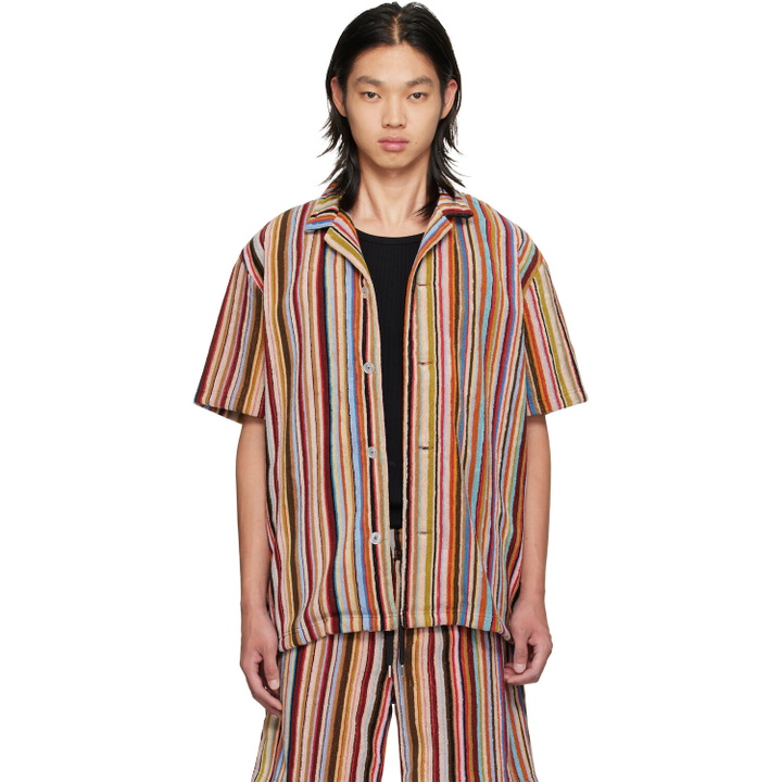 Photo: Paul Smith Multicolor 'Signature Stripe' Towelling Lounge Shirt