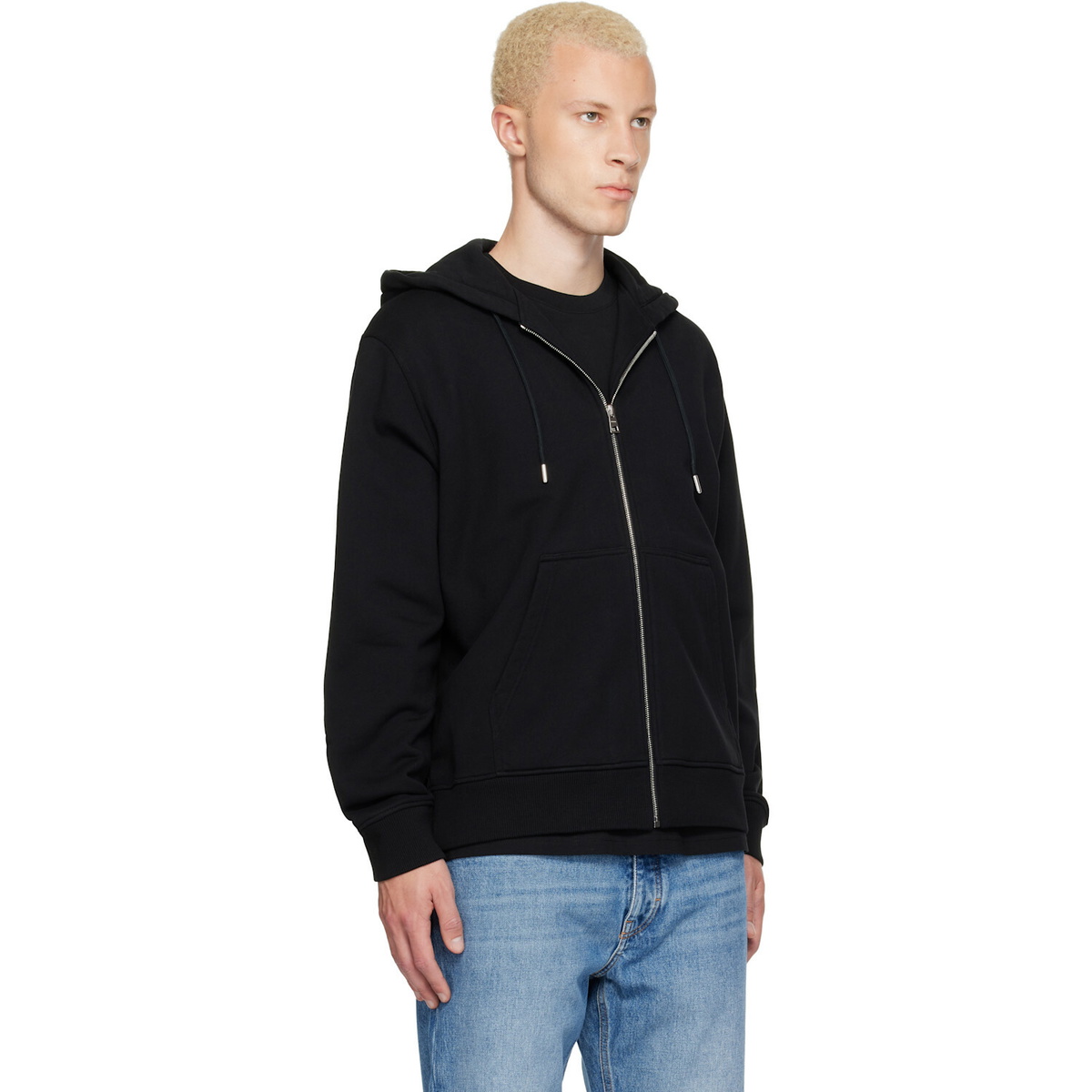Givenchy Black Zipped Photographic Negative Print Hoodie