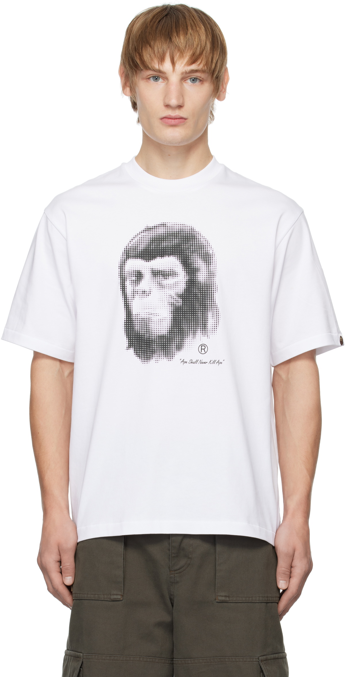 A BATHING APE ロンT 大猿 ビックプリント XL ホワイト 人気