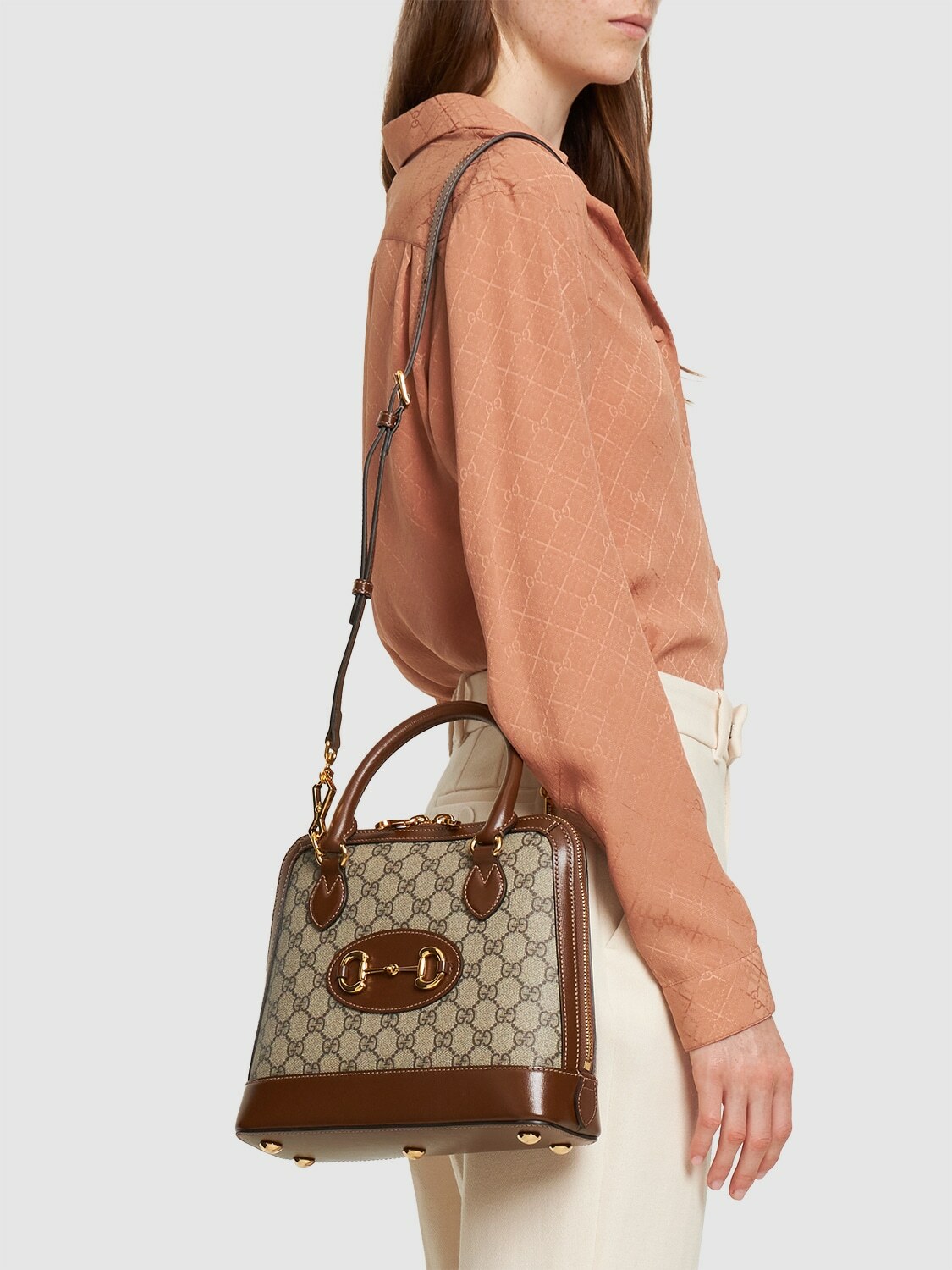 GUCCI - 1955 Horsebit Gg Supreme Shoulder Bag Gucci