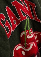 Ganni Intarsia Wool-blend Jumper Green