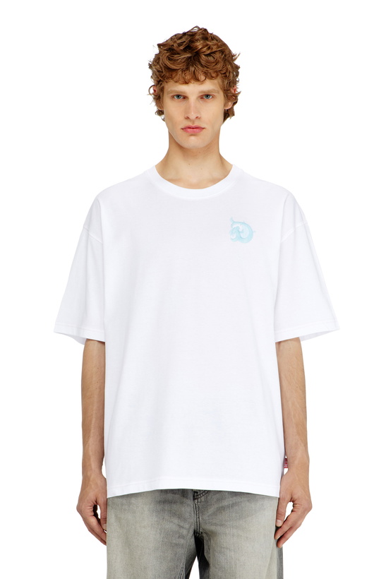 Photo: Diesel Jersey T-shirt with flocked print - T-Shirts - Man -