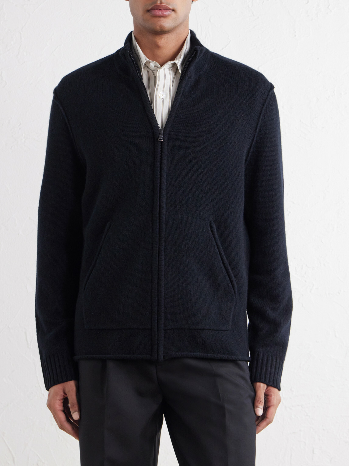 James Perse - Cashmere Zip-Up Cardigan - Blue