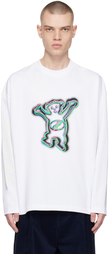 Photo: We11done White Colorful Teddy Long Sleeve T-Shirt