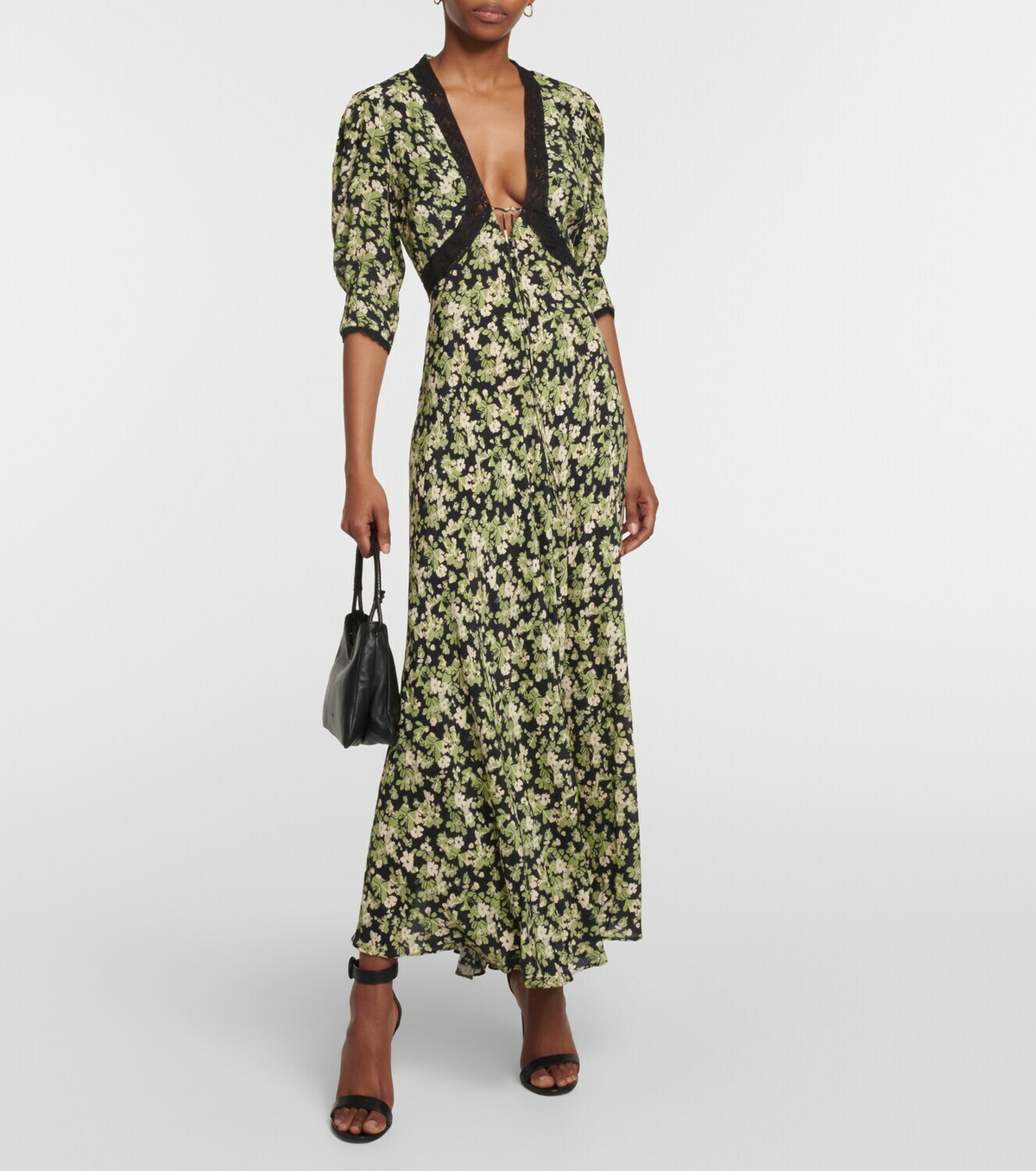 RIXO リキソー ブランド ワンピース Amina lace-trimmed 838450 Rixo Amina lace-trimmed midi dress Rixo