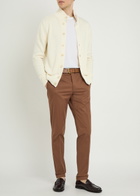 Slowear Tapered-leg Stretch-cotton Trousers Brown