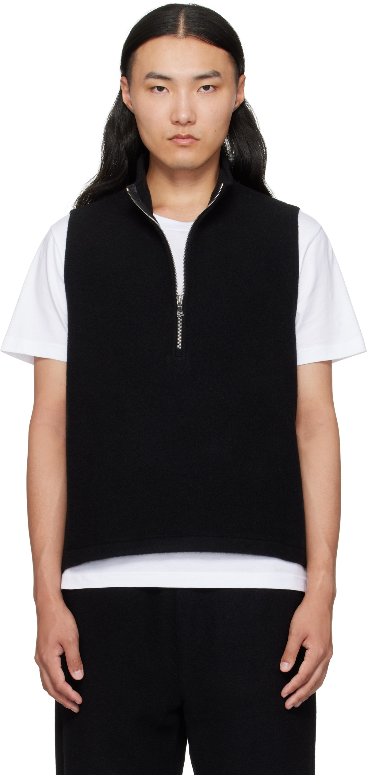 Rier Black Fleece City Sweater Vest