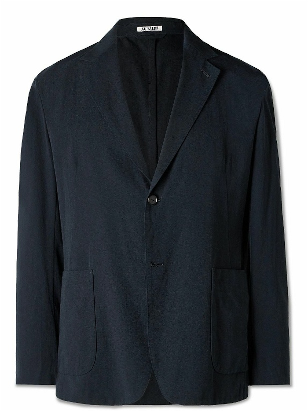 Photo: Auralee - Unstructured Cotton and Silk-Blend Twill Suit Jacket - Black