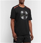 Nike Running - Wild Run Logo-Print Dri-FIT and Mesh T-Shirt - Black
