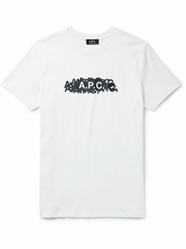 Photo: A.P.C. - Logo-Print Cotton-Jersey T-Shirt - White