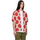 Sasquatchfabrix. Beige and Red Sun Dots Haori Shirt