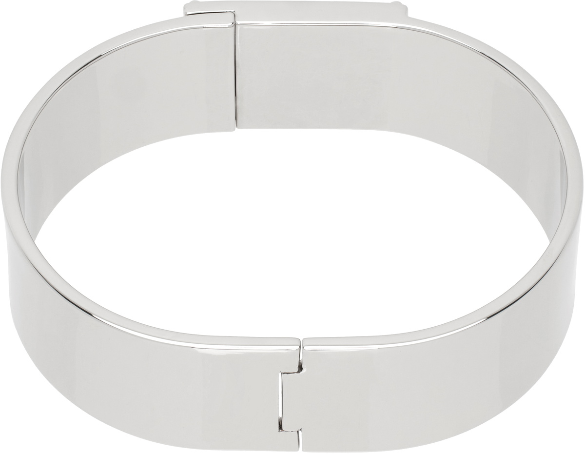 Acne Studios Silver Engraved Logo Bracelet