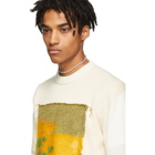 Acne Studios White and Yellow Applique Crewneck Sweater