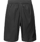 Adidas Sport - Mesh-Panelled Printed Climalite Shorts - Anthracite