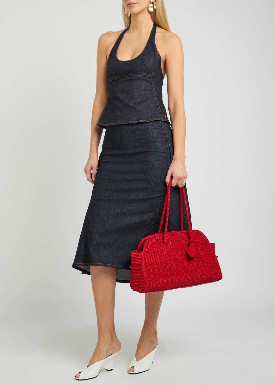 Jacquemus Le Turismo Raphia Raffia Tote bag - Red - One Size