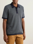 Mr P. - Cotton and Silk-Blend Polo Shirt - Blue