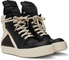 Rick Owens Black & Off-White Geobasket Sneakers